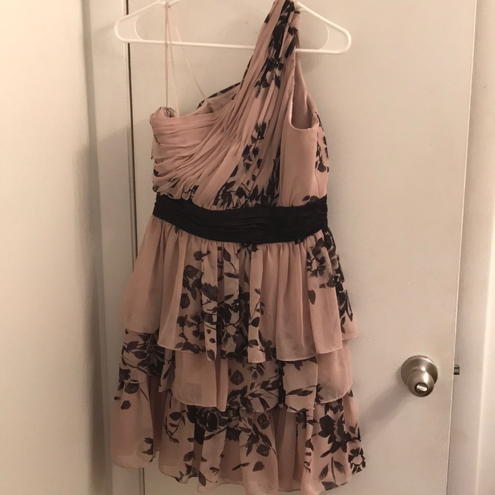 Max and Cleo one shoulder tiered skirt dress